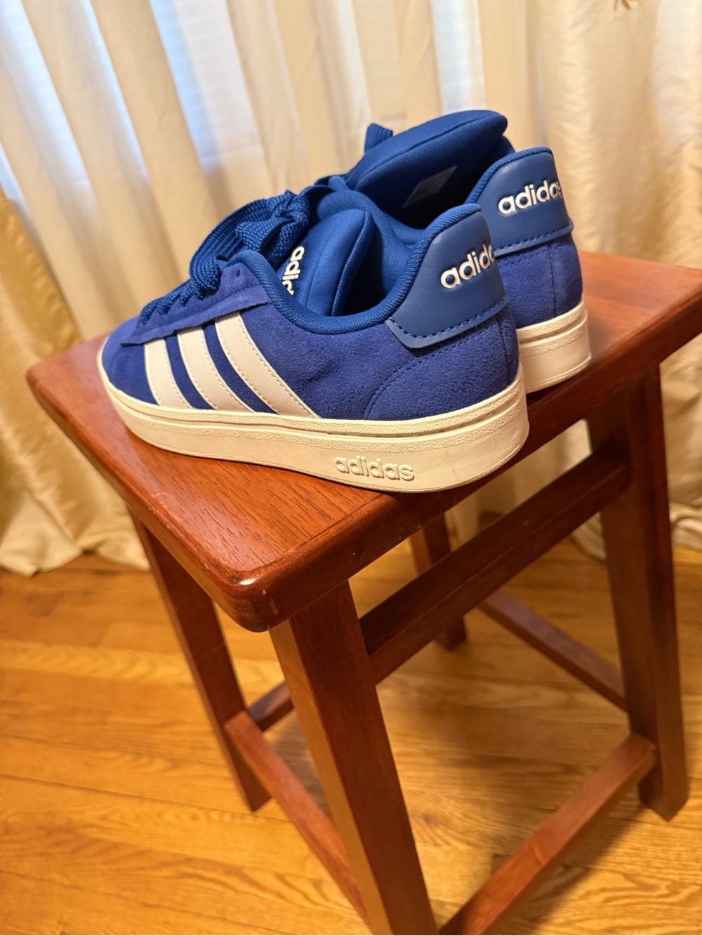 adidas Royal Blue Suede Sneakers with White Stripes - Picture 3 of 7